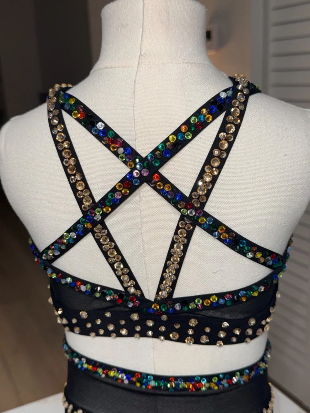Semi-Custom Black Two Piece Dance Costume - Details Dancewear Child Small